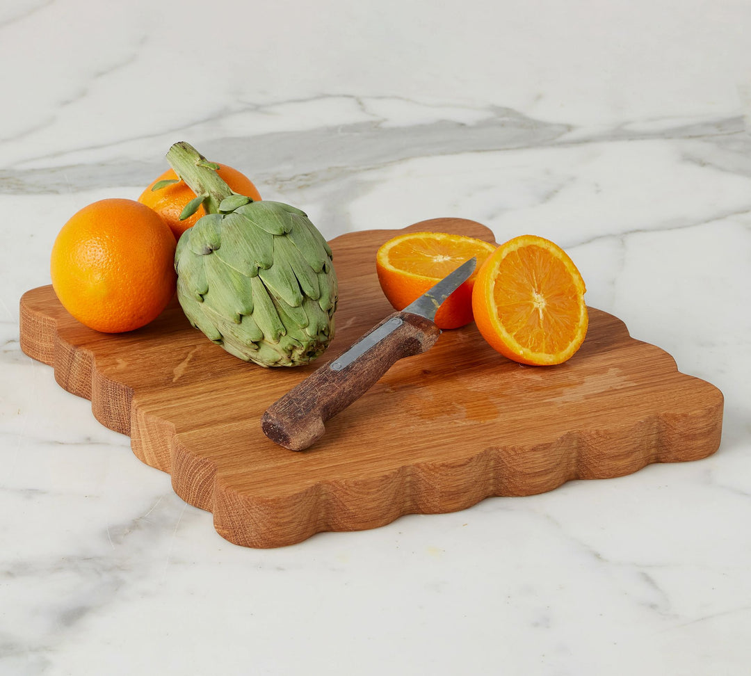 Handcrafted Square Scalloped Cutting Board Small