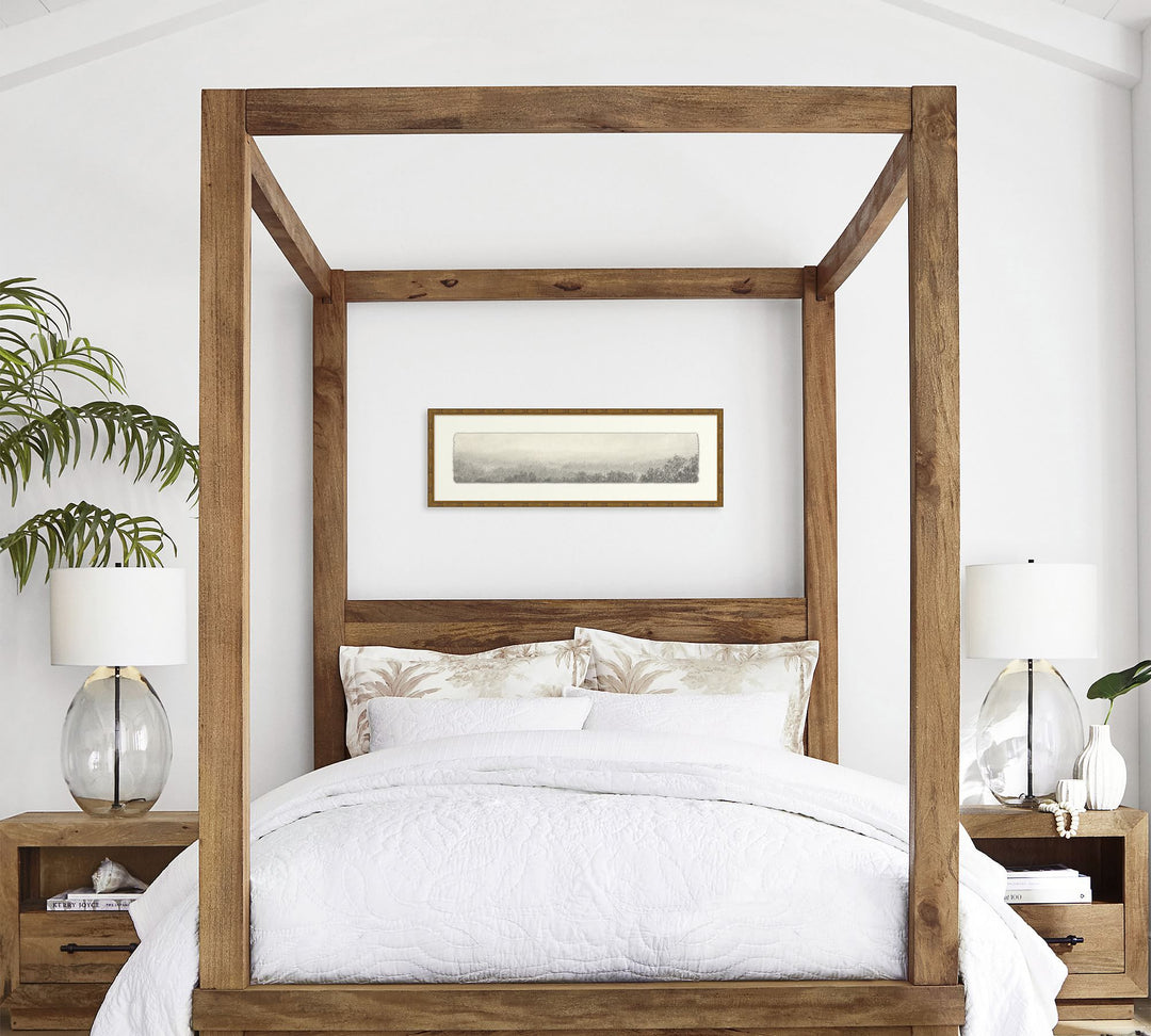 Charcoal III Treetop Panorama With Frame 18x8