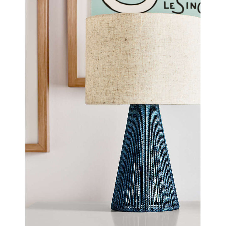 Liam Geo Navy Blue Rope Kids Table Lamp
