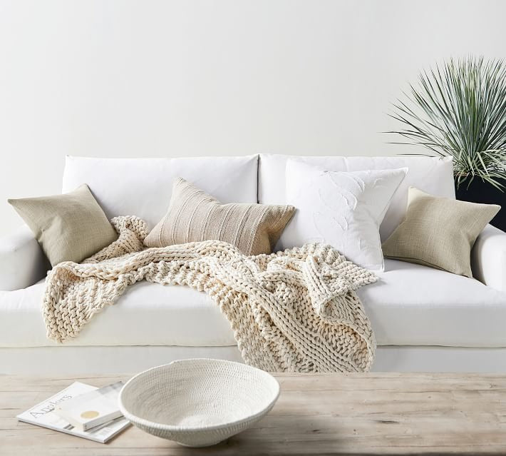 Relaxed Striped Lumbar Pillow Cover No Insert 26"x16"