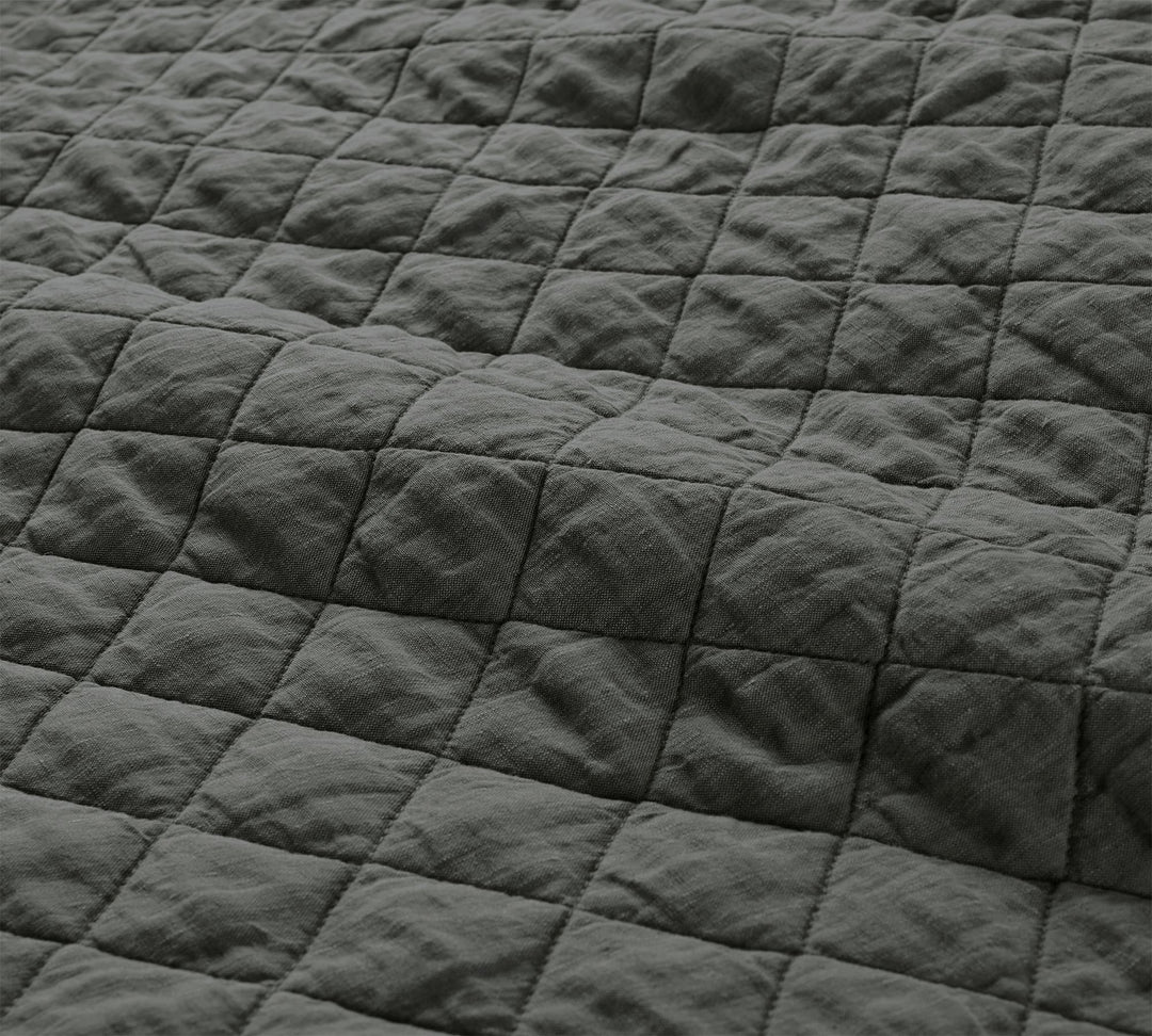 Belgian Flax Linen Diamond Quilt-Twin