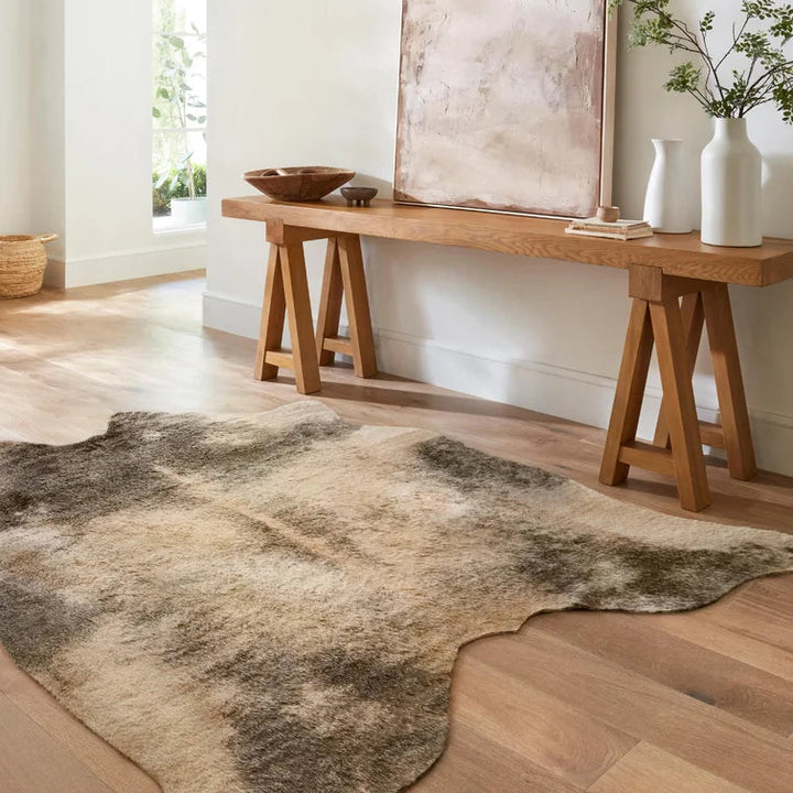 Altraud Faux Cowhide Beige Rug