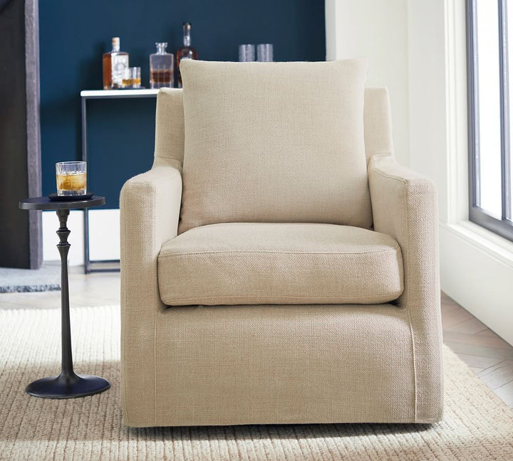 Ayden Square Arm Slipcovered Swivel Glider