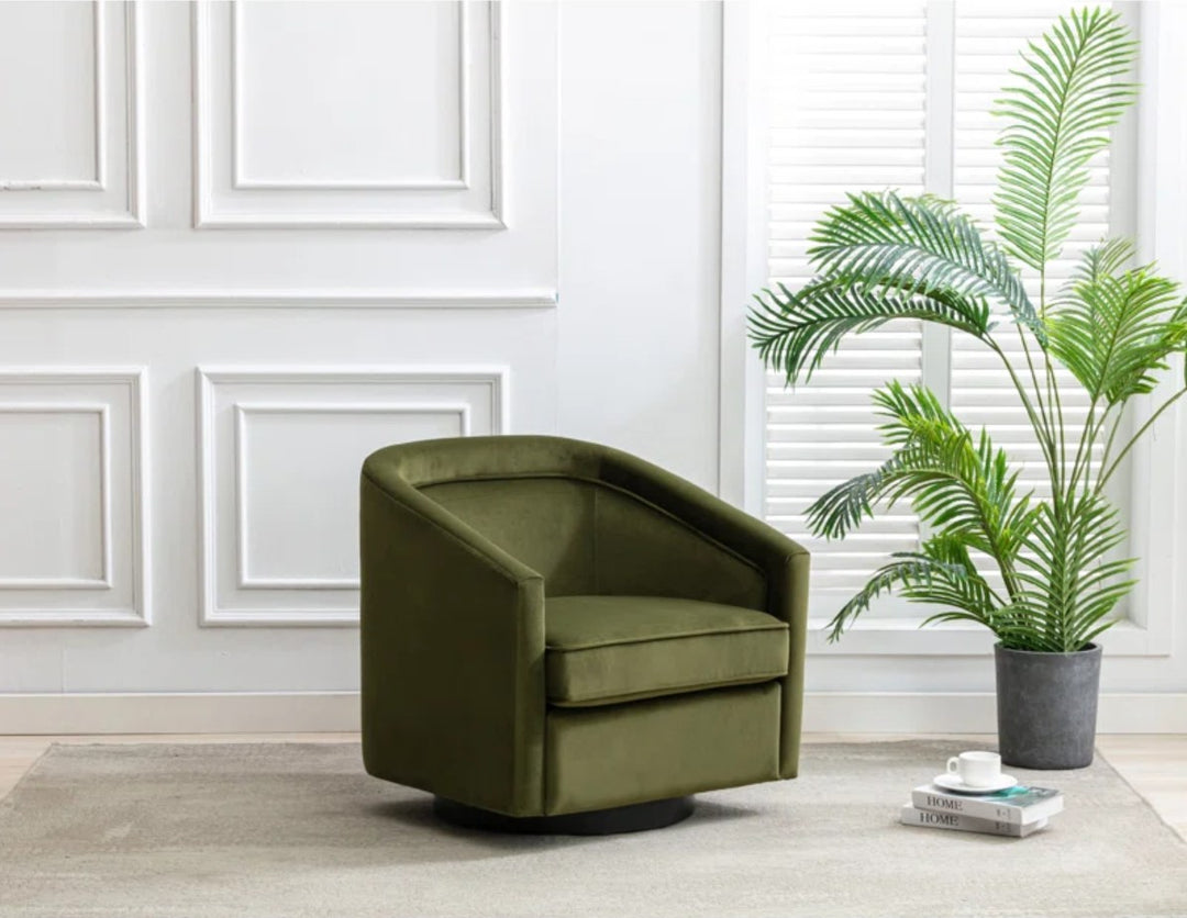 Annalee Upholstered Swivel Barrel Chair