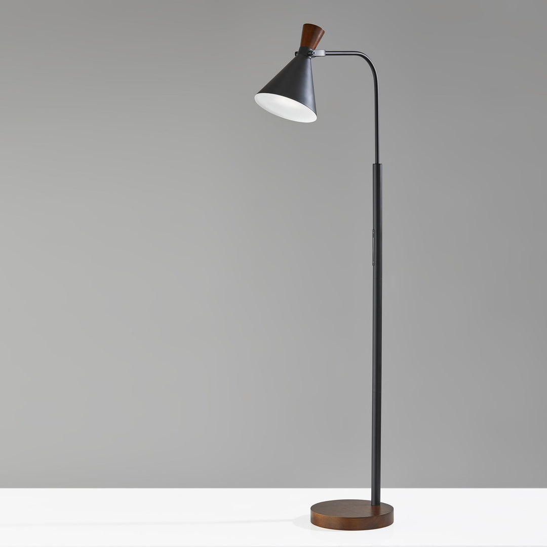 Walnut LED Task Floor Lamp
