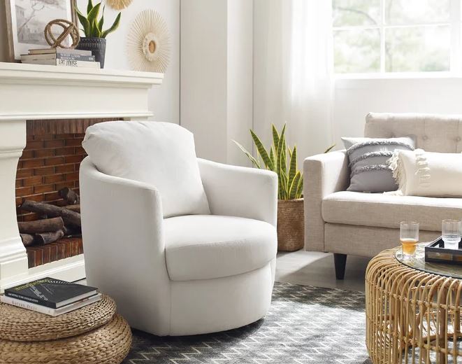 Wide Swivel Armchair