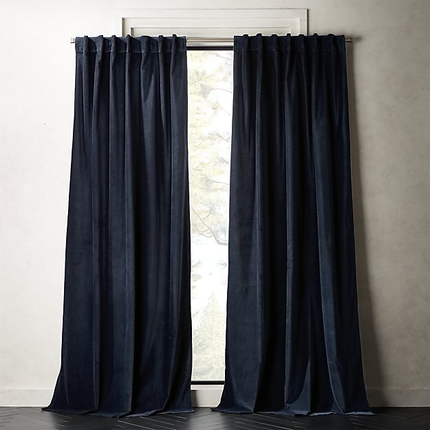 VELVET CURTAIN PANEL MIDNIGHT BLUE