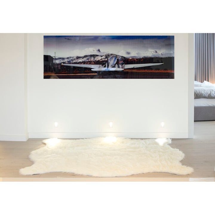 Sheilah Faux Sheepskin White Area Rug-5'x7'5"