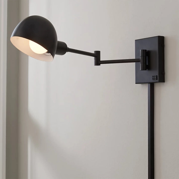 ROUNDED CONTEMPORARY SWING ARM WALL SCONCE