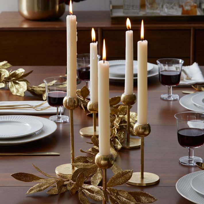Modern Brass Candleholder Small