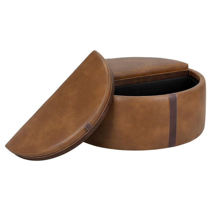 Round Wheeled Storage Ottoman