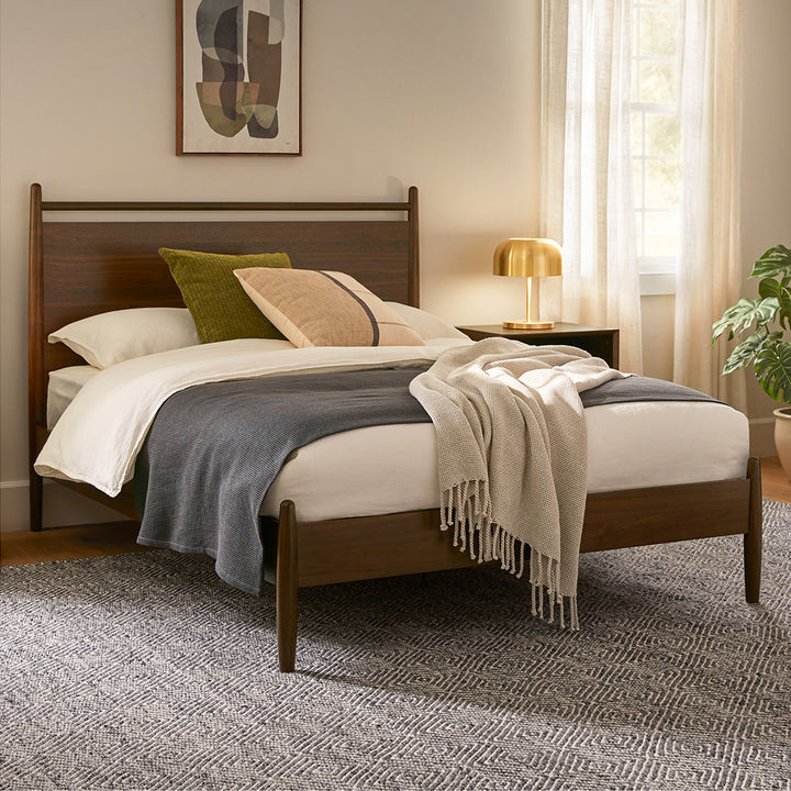 Lenia Panel Walnut Full Bed-Full