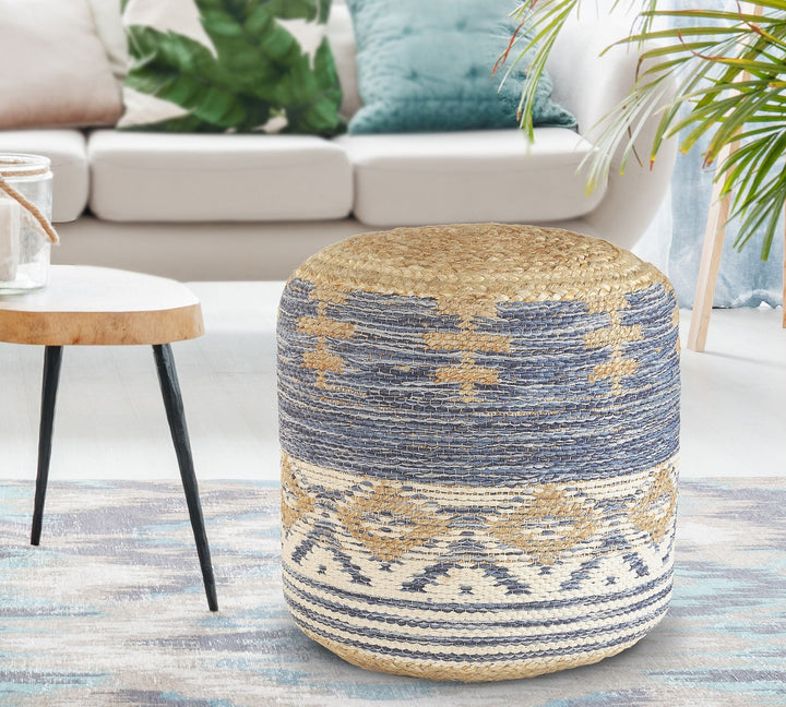 Azul Woven Jute Pouf