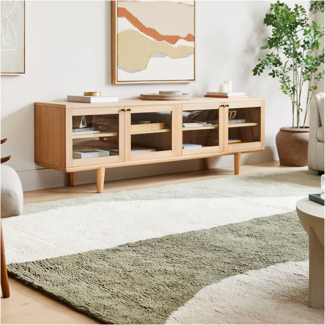 Modern Wave Shag Wool Rug 9'x12'