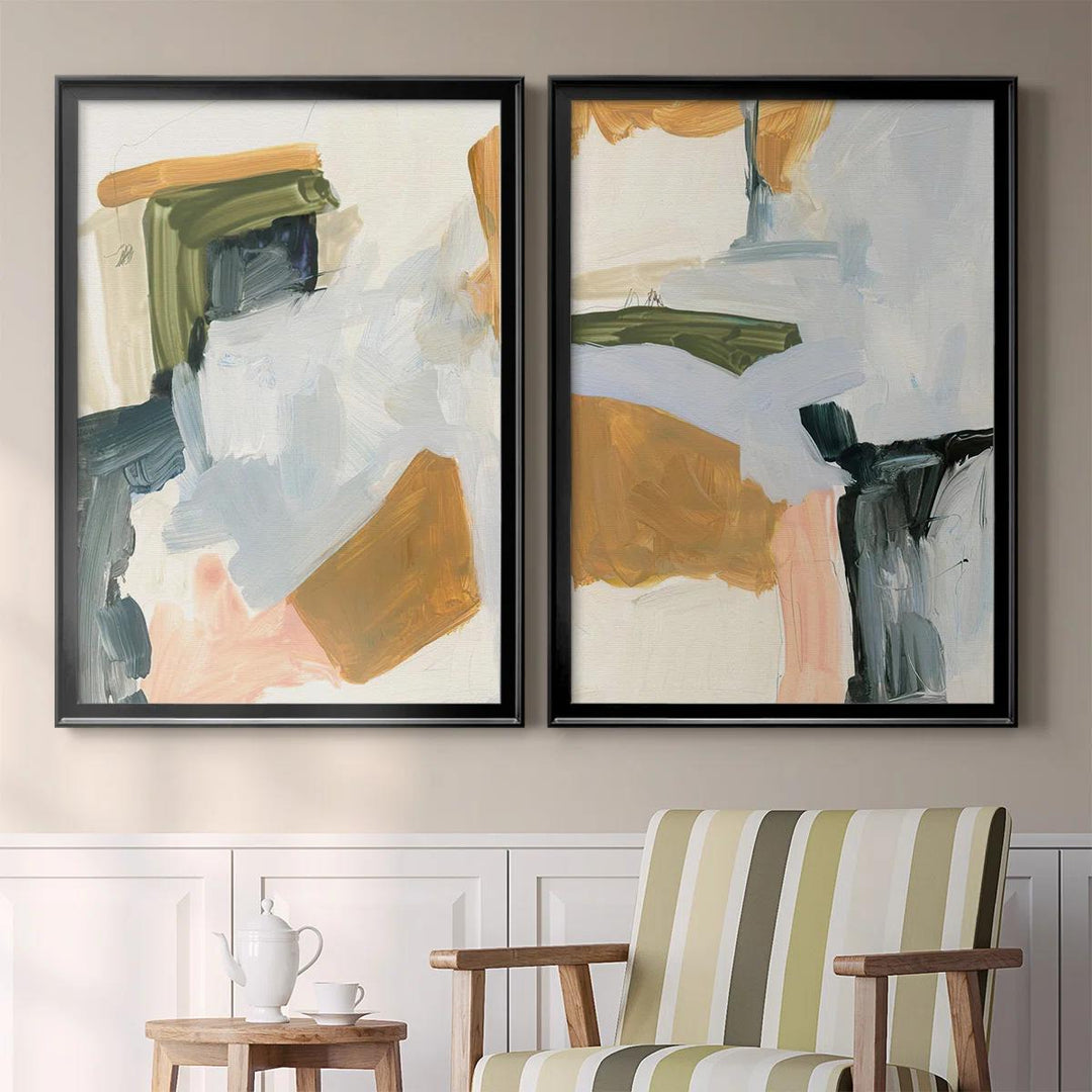 Palette Meld I Framed On Canvas 2 Pieces Painting-42.5"x61"
