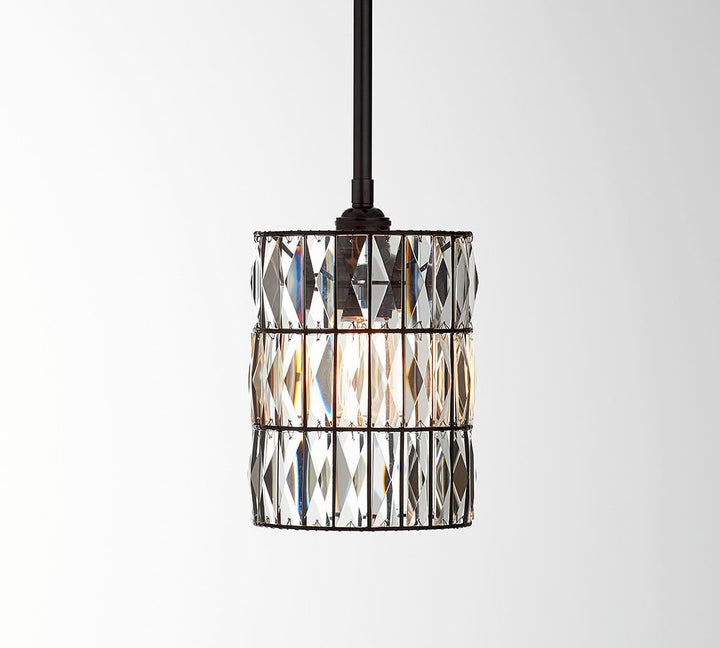 Adeline Crystal Pole Pendant with Bronze Hardware