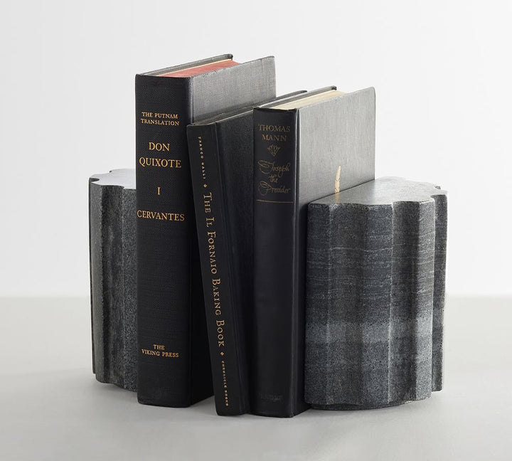Black Marble Book Ends