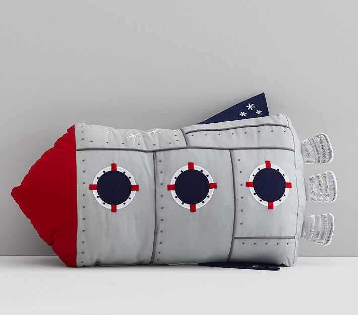 Light Up Rocket Pillow 20"x12"