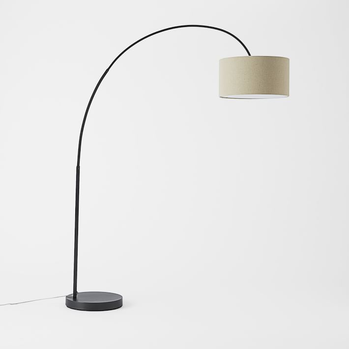 Overarching Linen Shade Floor Lamp