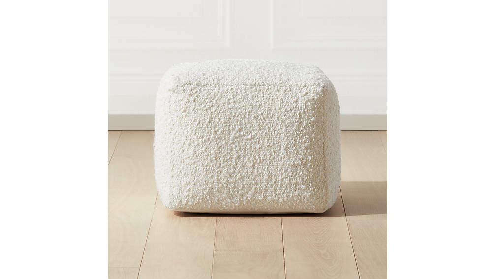 Boucle Ivory Pouf