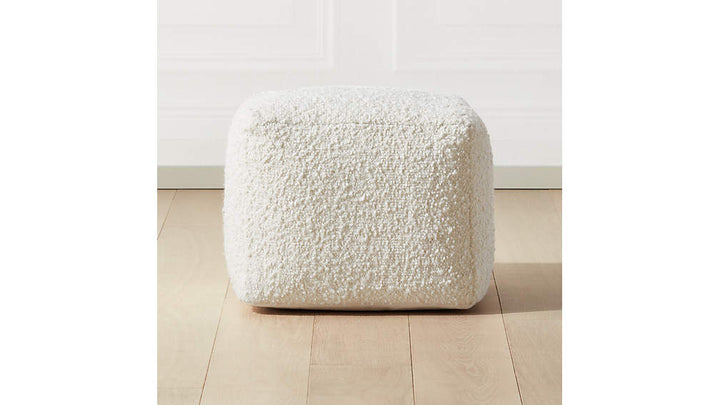 Boucle Ivory Pouf