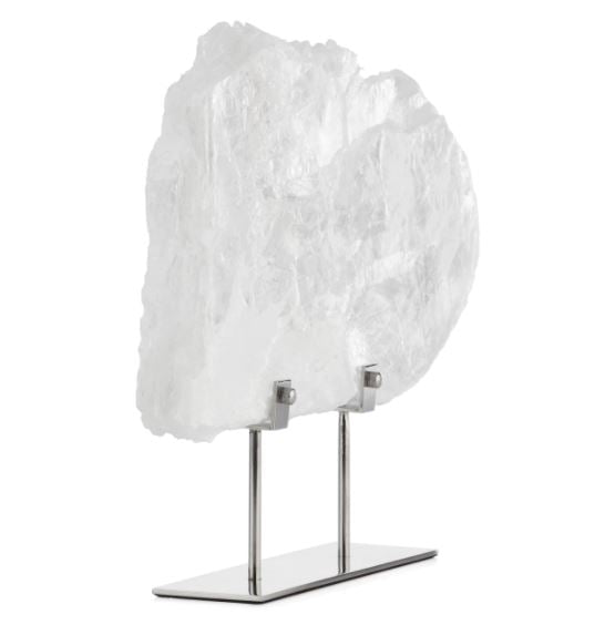 Selenite Slab On Metal Stand