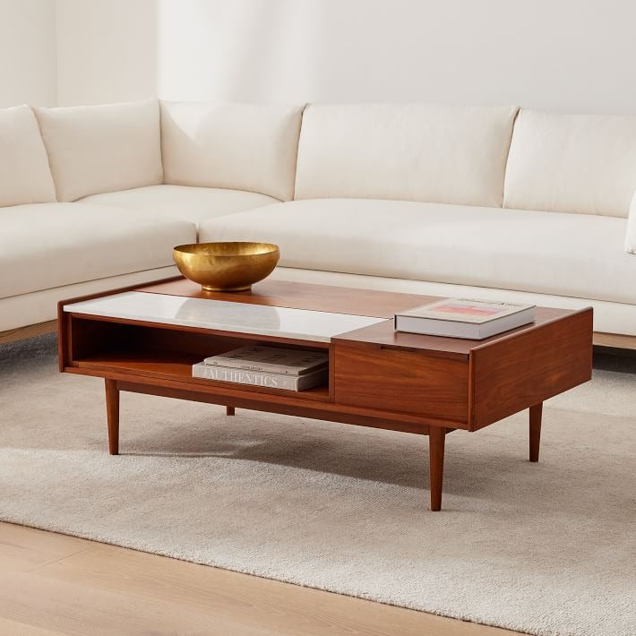 Mid Century Double Pop Up Storage Coffee Table