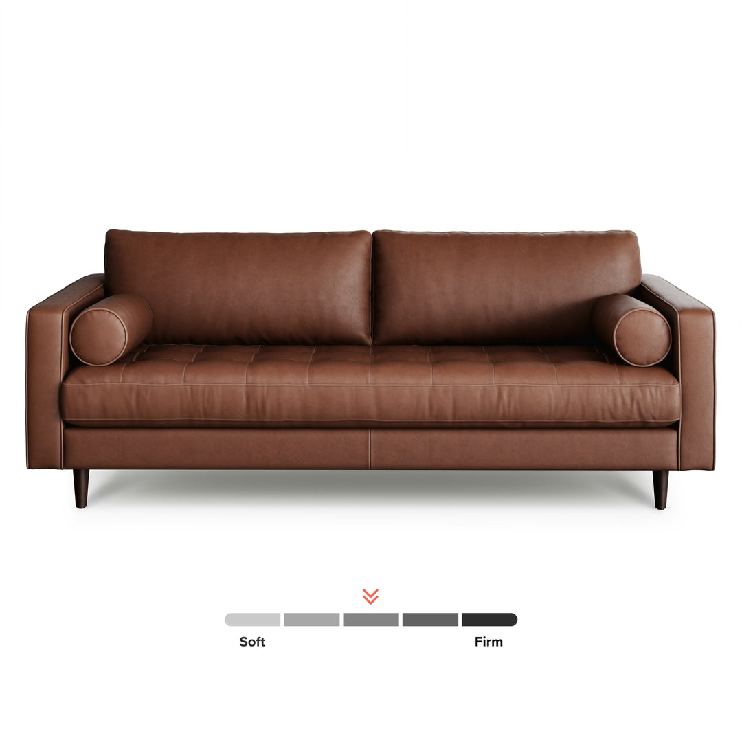 Sven Tufted Taos Brown Leather Sofa