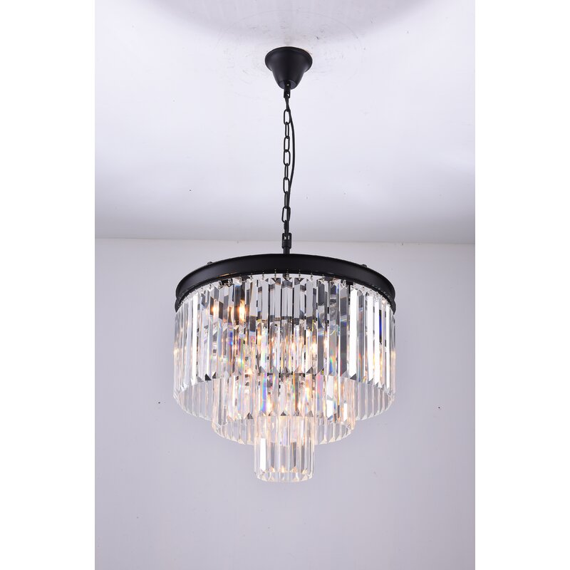Hallum 7-Light Unique Tiered Chandelier with Crystal Accents