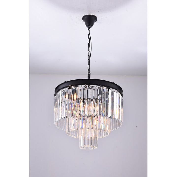 Hallum 7-Light Unique Tiered Chandelier with Crystal Accents