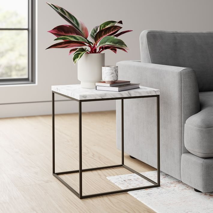 Streamline Square Side Table Marble