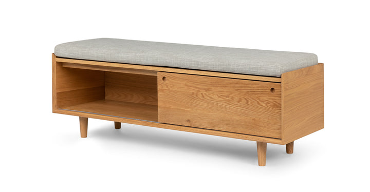 Nederin Rain Cloud Gray Oak Bench