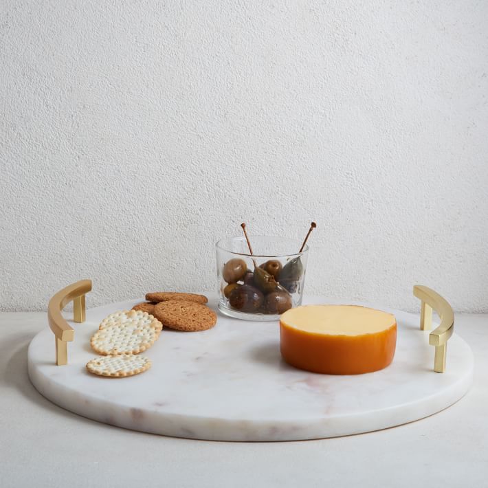 Marble Brass Round Cheese Board