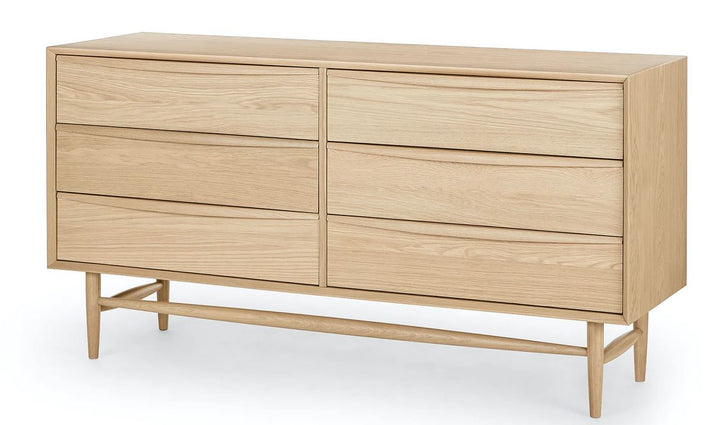 Lenia White Oak 6 Drawer Double Dresser