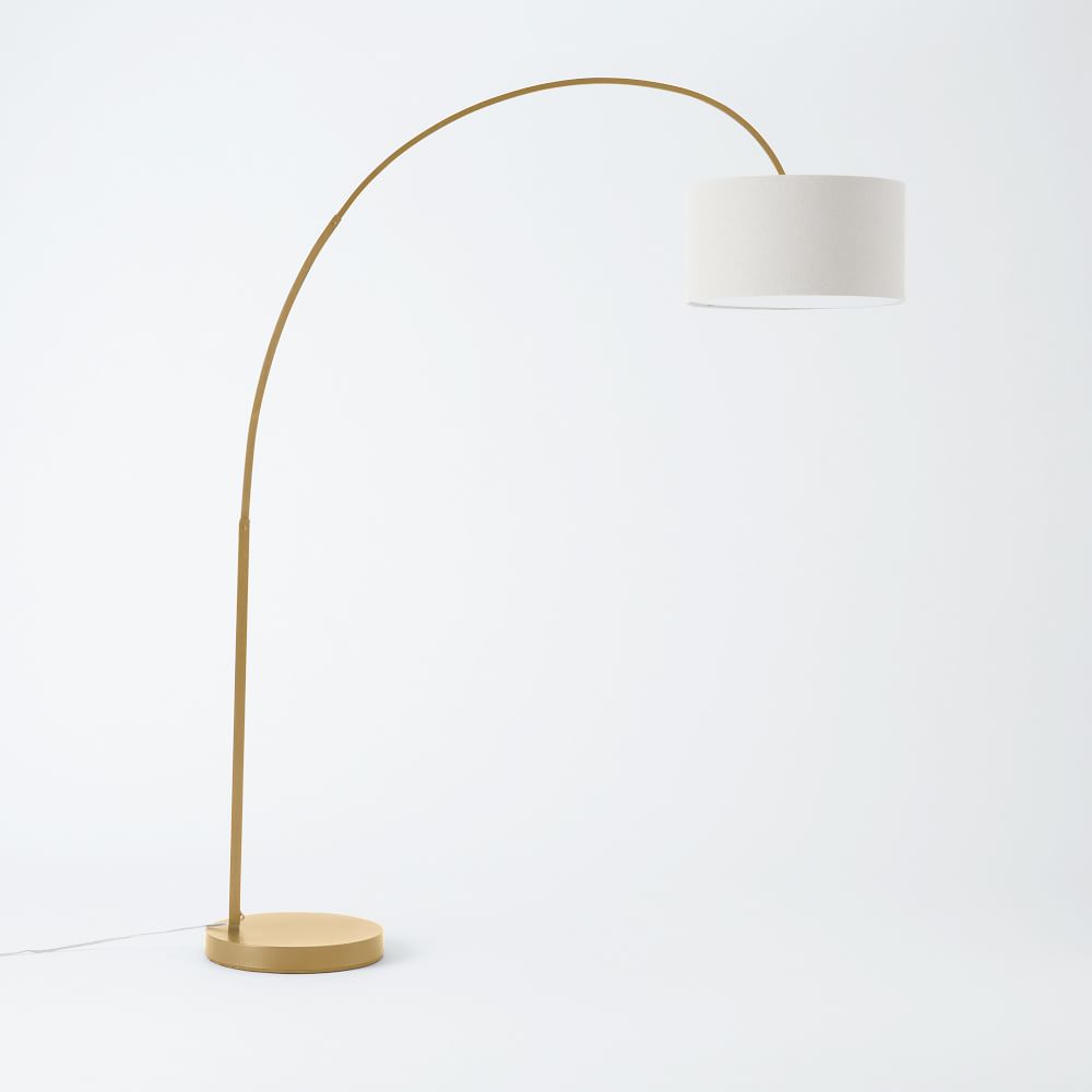 Overarching Linen Shade Floor Lamp