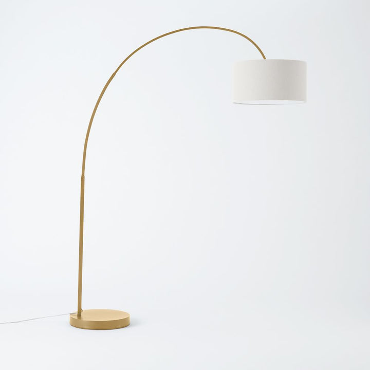Overarching Linen Shade Floor Lamp