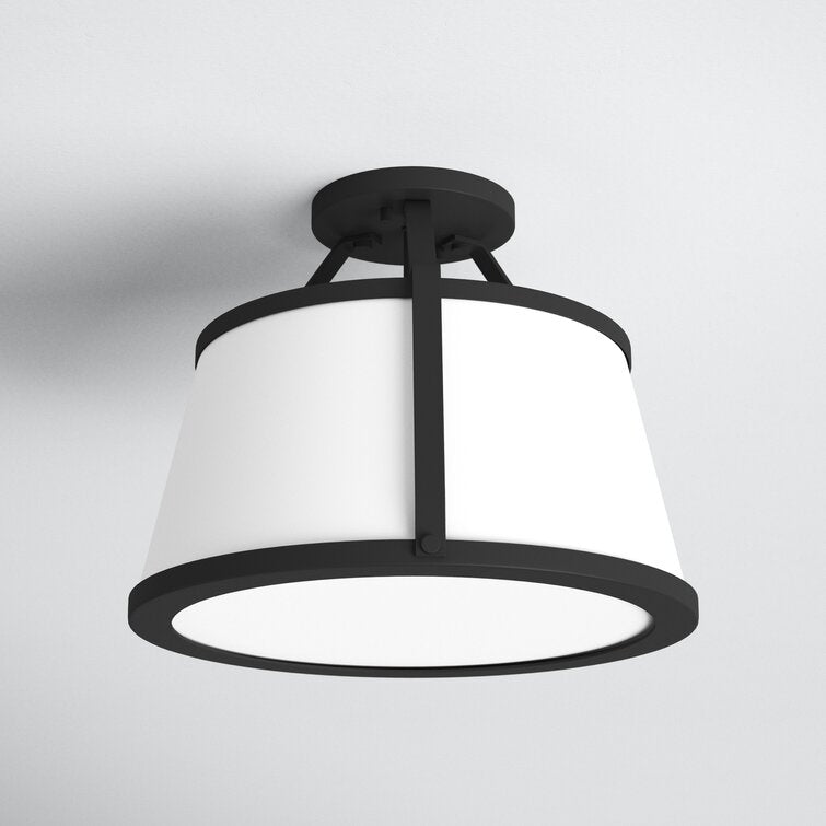 Escher 3 Light Simple Schoolhouse Semi Flush Mount