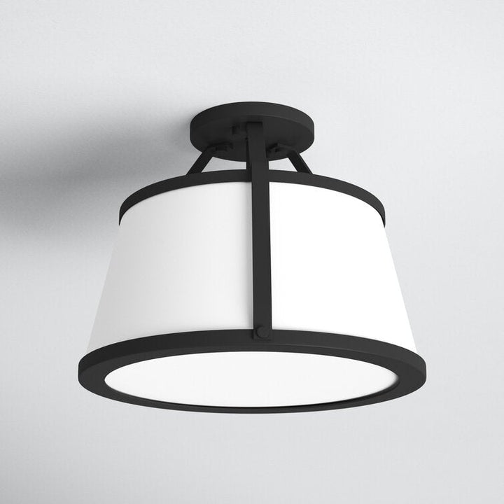Escher 3 Light Simple Schoolhouse Semi Flush Mount