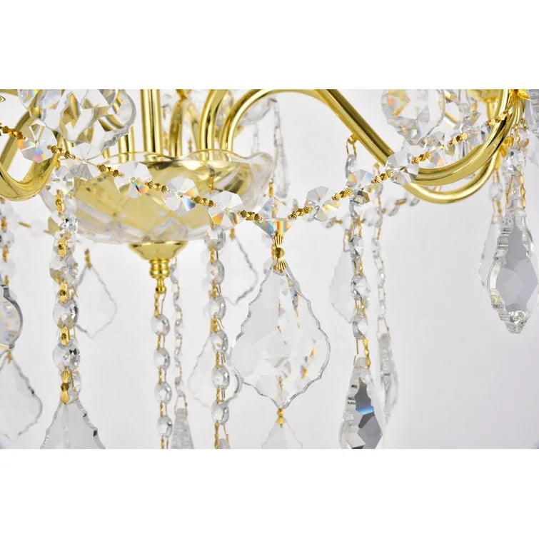 Danajha 6 Light Candle Style Traditional Chandelier with Crystal Accents
