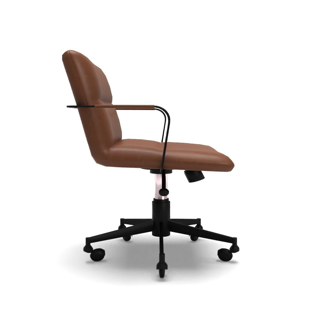 Cooper Mid Century Leather Swivel Office Chair