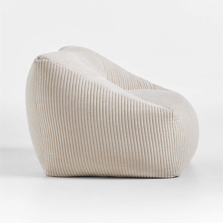 Stone Tan Velvet Corduroy Kids Plush Lounge Chair