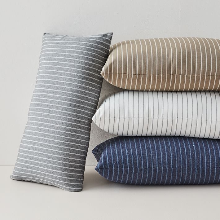 Sunbrella Indoor Outdoor Striped Lumbar Pillows With Insert-21"x12"