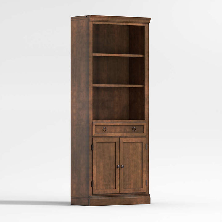 Cameo Nero Noce Storage Bookcase with Middle Crown