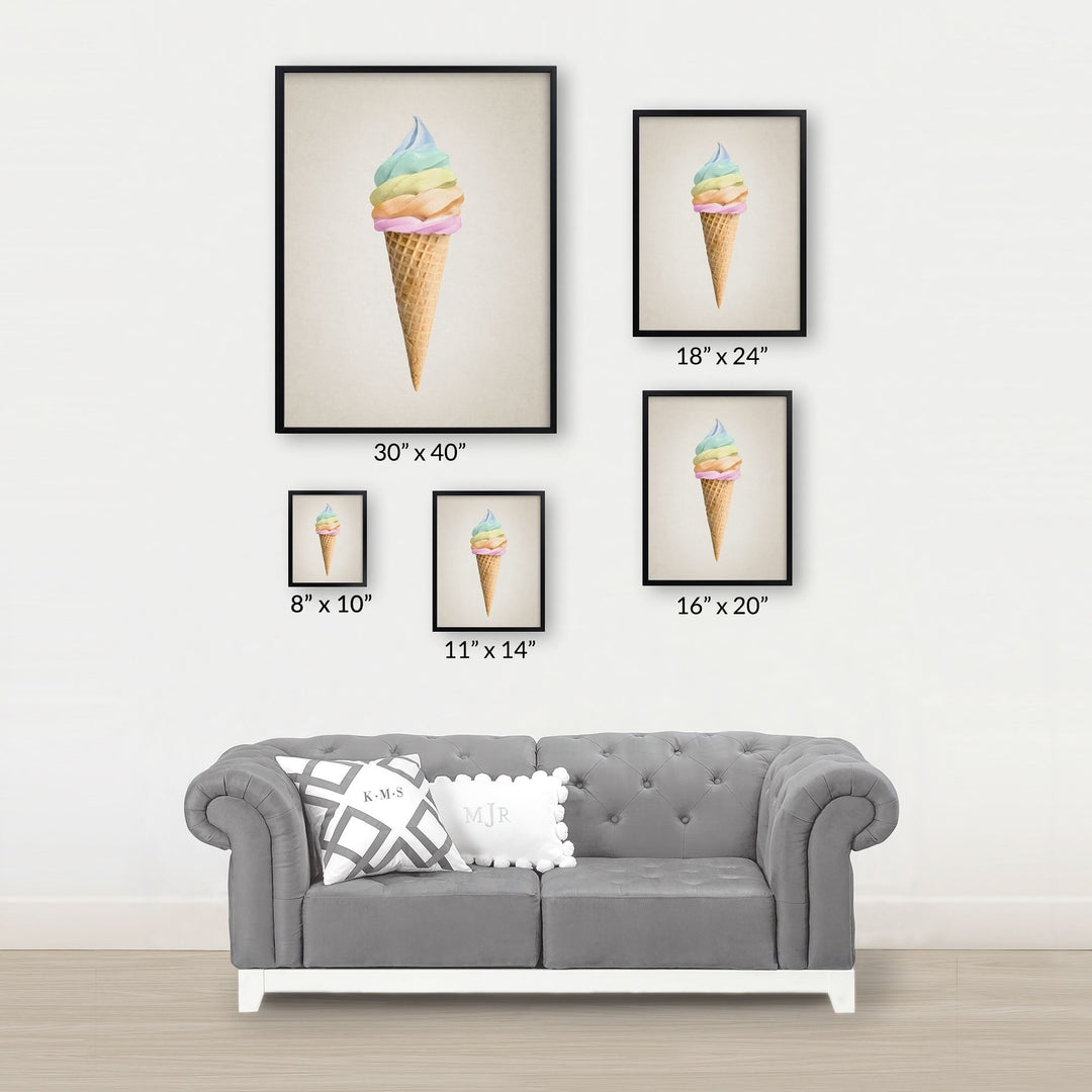 Minted Rainbow Ice Cream Framed Art
