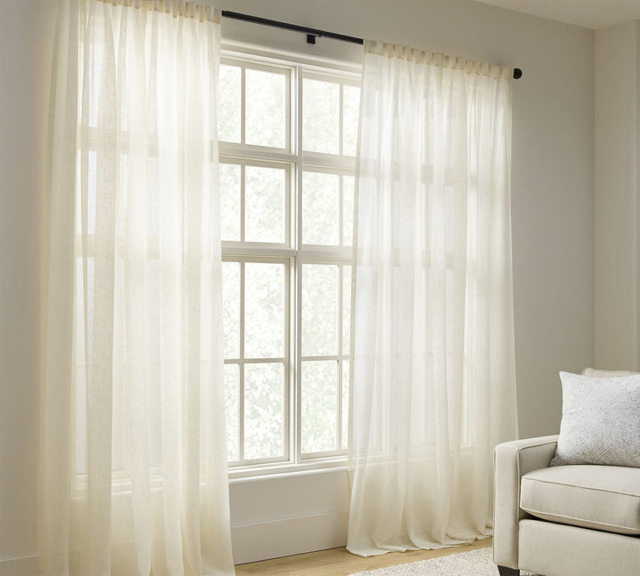 Emery Linen Sheer Curtain Ivory