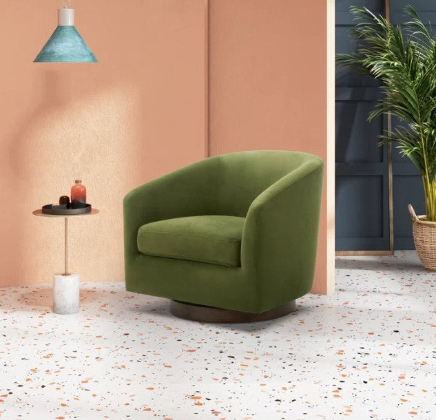 Bennett Upholstered Swivel Barrel Chair