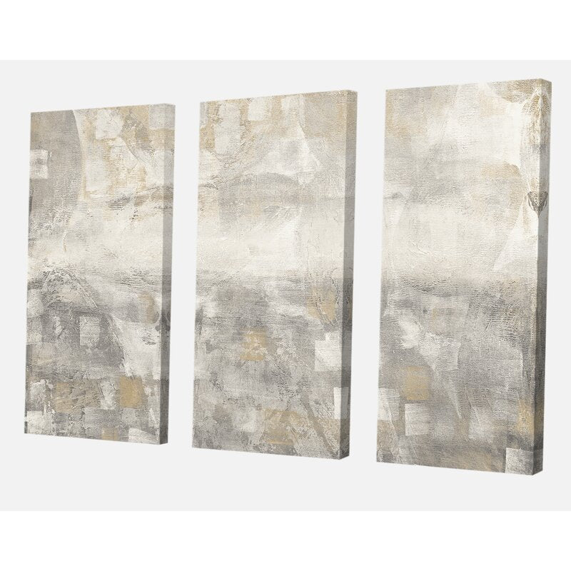 Gray Abstract Watercolor Print Multi Piece Canvas