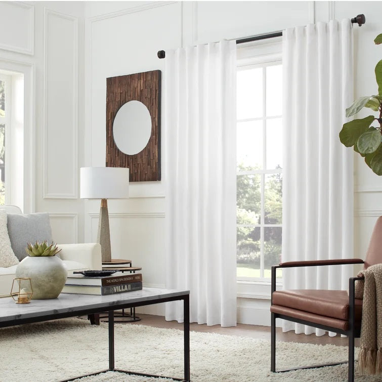 Curtain Rod Set with Modern Doorknob 72"-144"