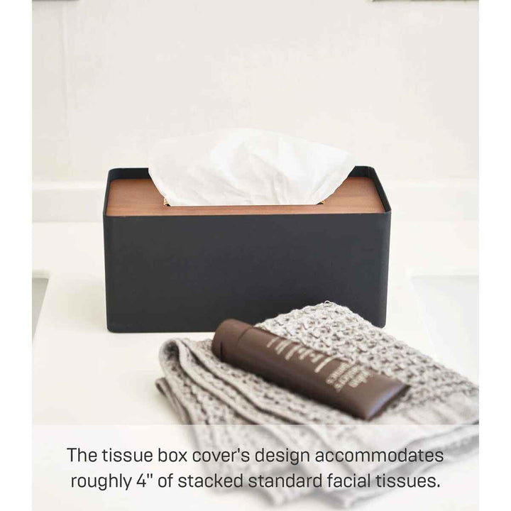 Yamazaki Home Rin Rectangular Reusable Tissue Box Cover