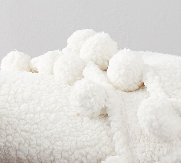 Cozy Pom Pom Sherpa Throw